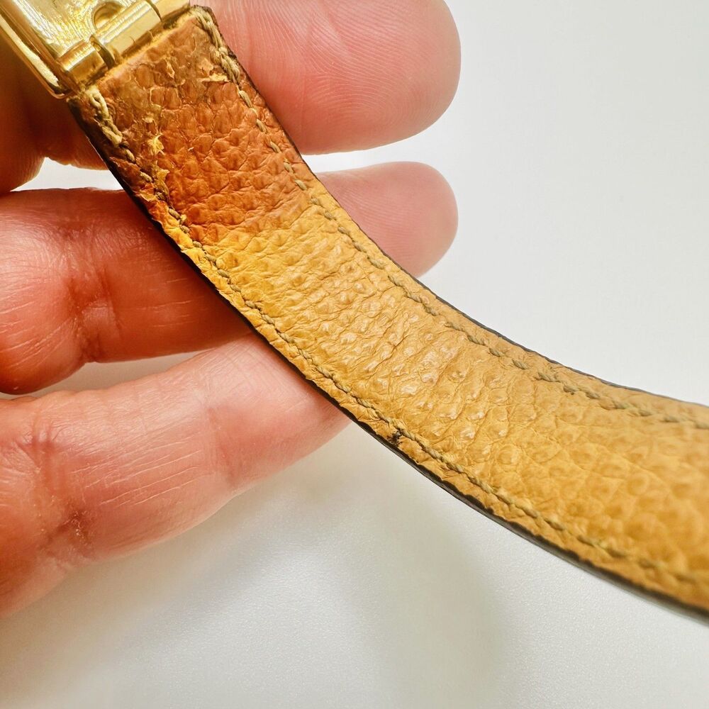 Gucci Brown Gold Belt Motif Leather Fashion Bracelet Jewelry Italian Designer - Picture 9 of 10